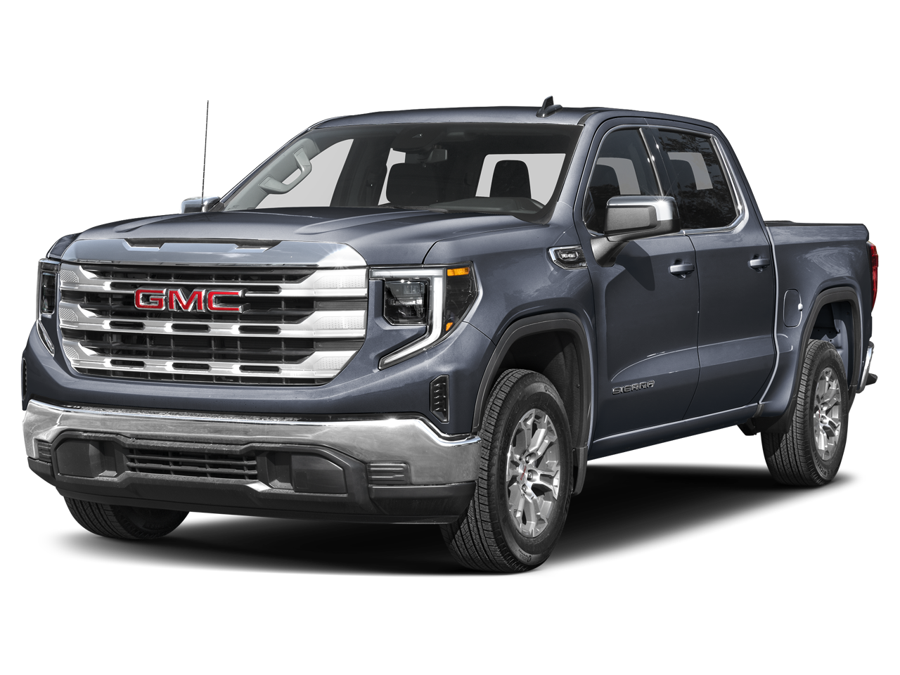 2026 GMC Sierra 1500 SLT in Sterling Metallic — front three-quarter view