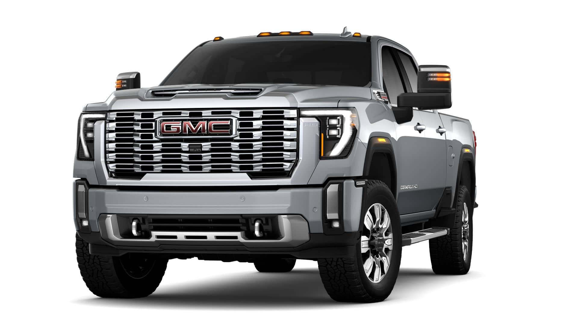 2026 GMC Sierra 2500 HD Denali in Sterling Metallic — front three-quarter view