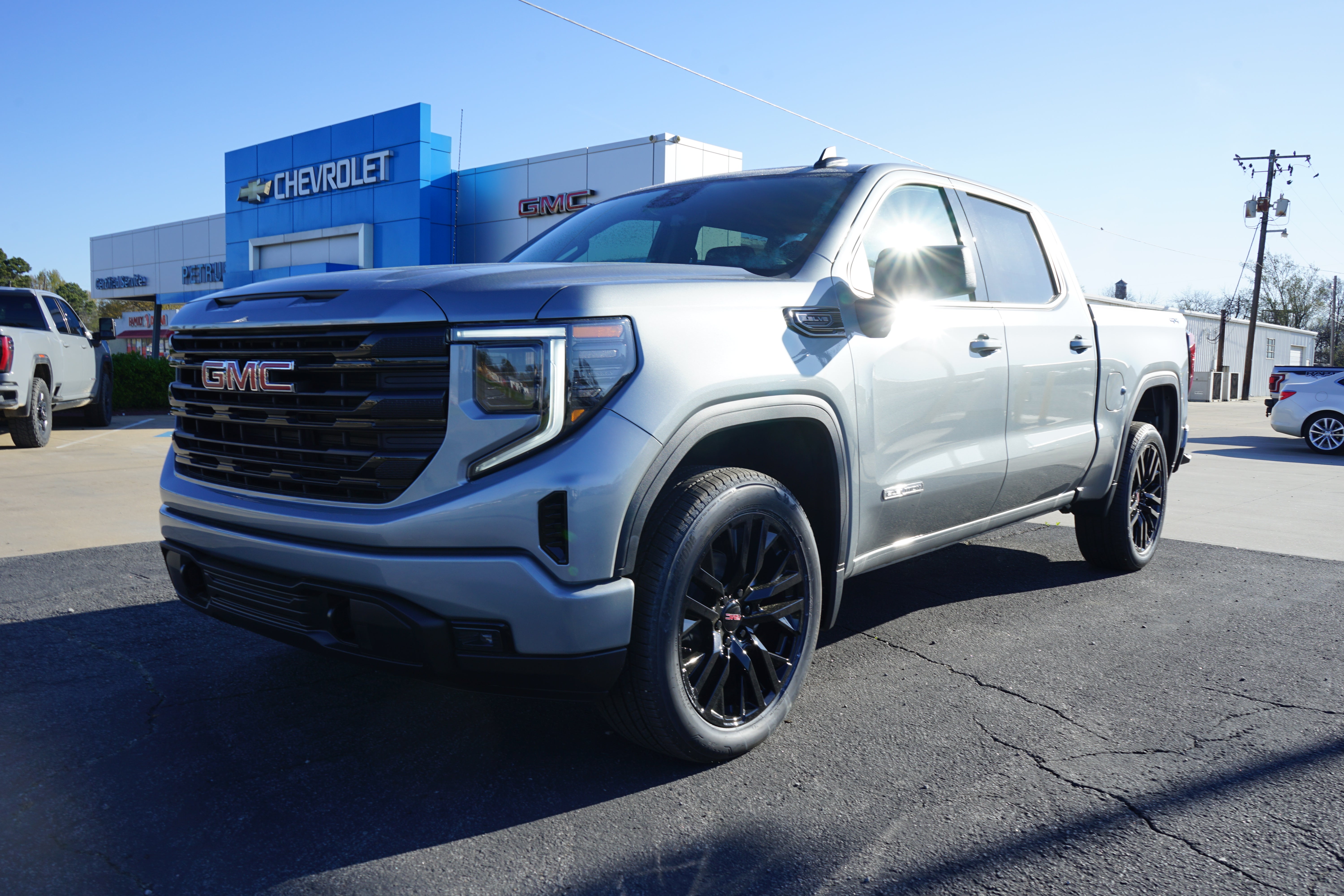 2026 GMC Sierra 1500 Elevation in Sterling Metallic — front three-quarter view